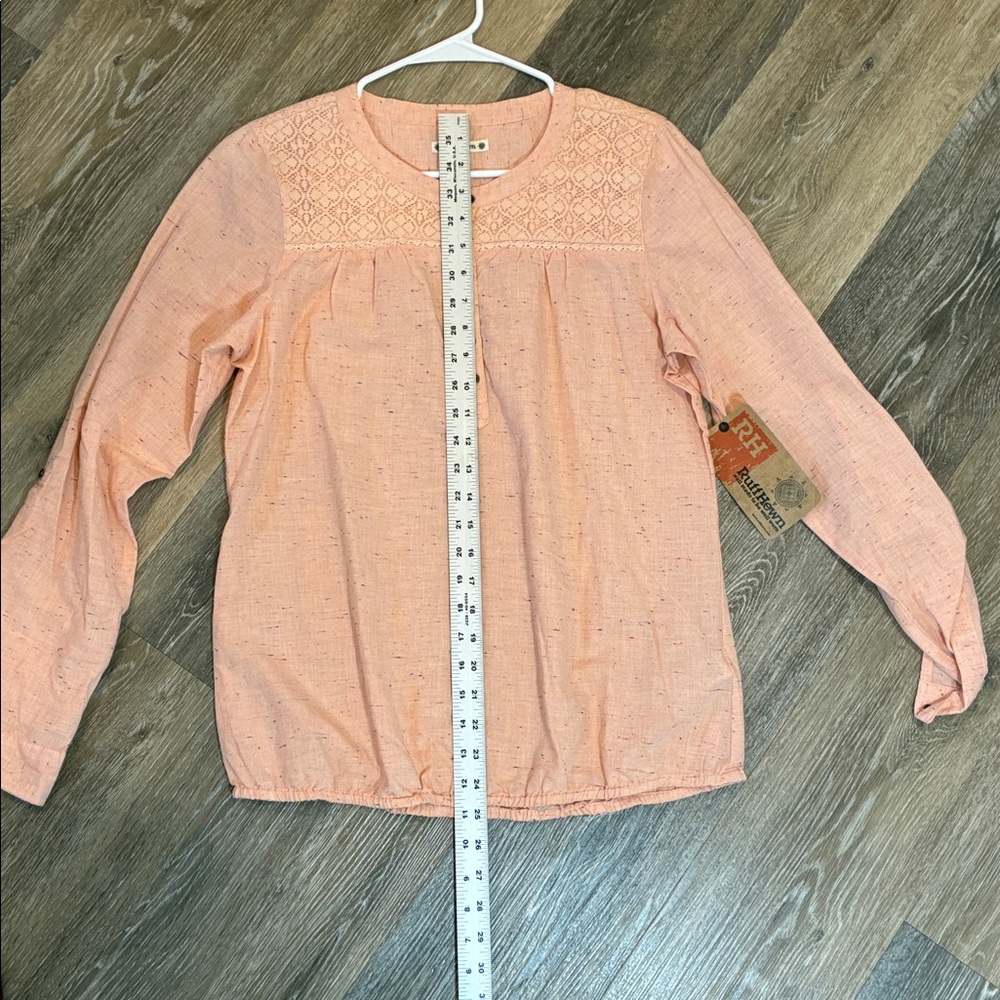 Lucky Brand Peach Lace Button-Up Blouse - Picture 11 of 11